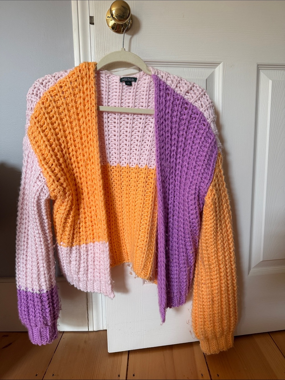 Cableknit Colorblock Cardigan